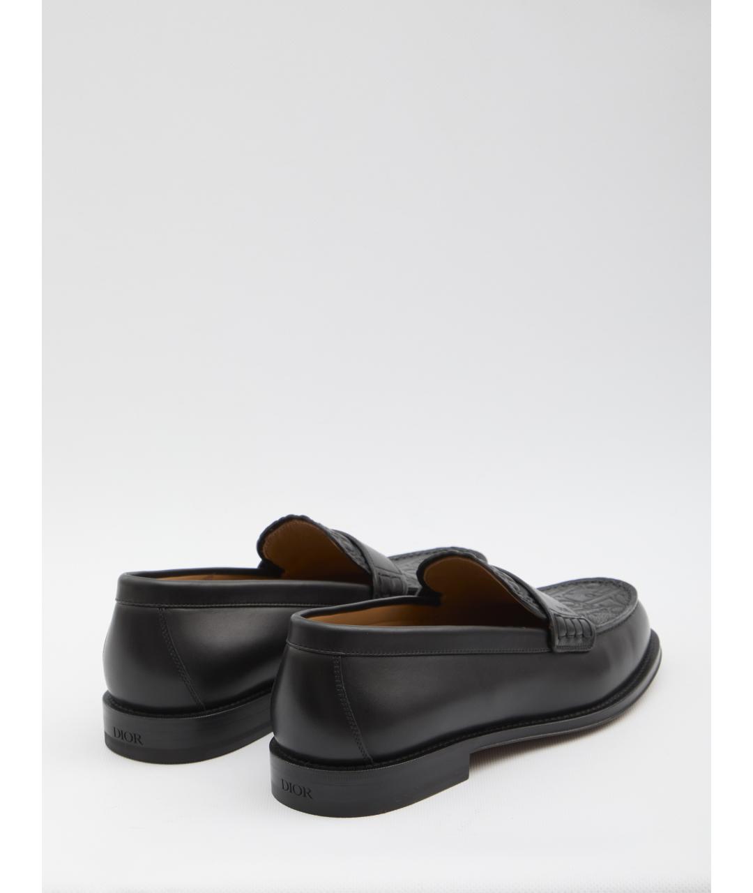CHRISTIAN DIOR Черные кожаные лоферы, фото 3