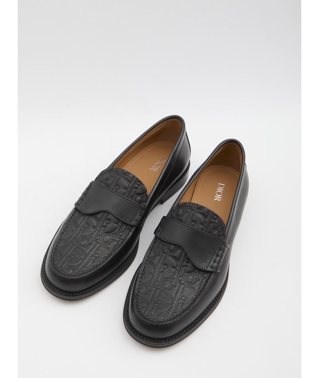 CHRISTIAN DIOR Черные кожаные лоферы, фото 5