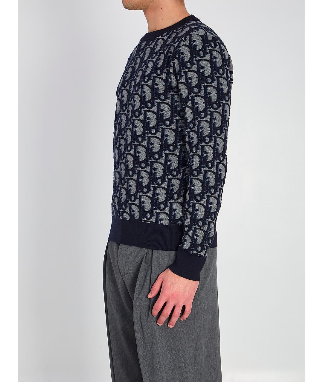 CHRISTIAN DIOR Синий хлопковый джемпер / свитер, фото 2