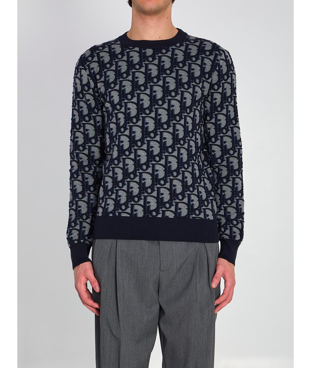 CHRISTIAN DIOR Синий хлопковый джемпер / свитер, фото 5