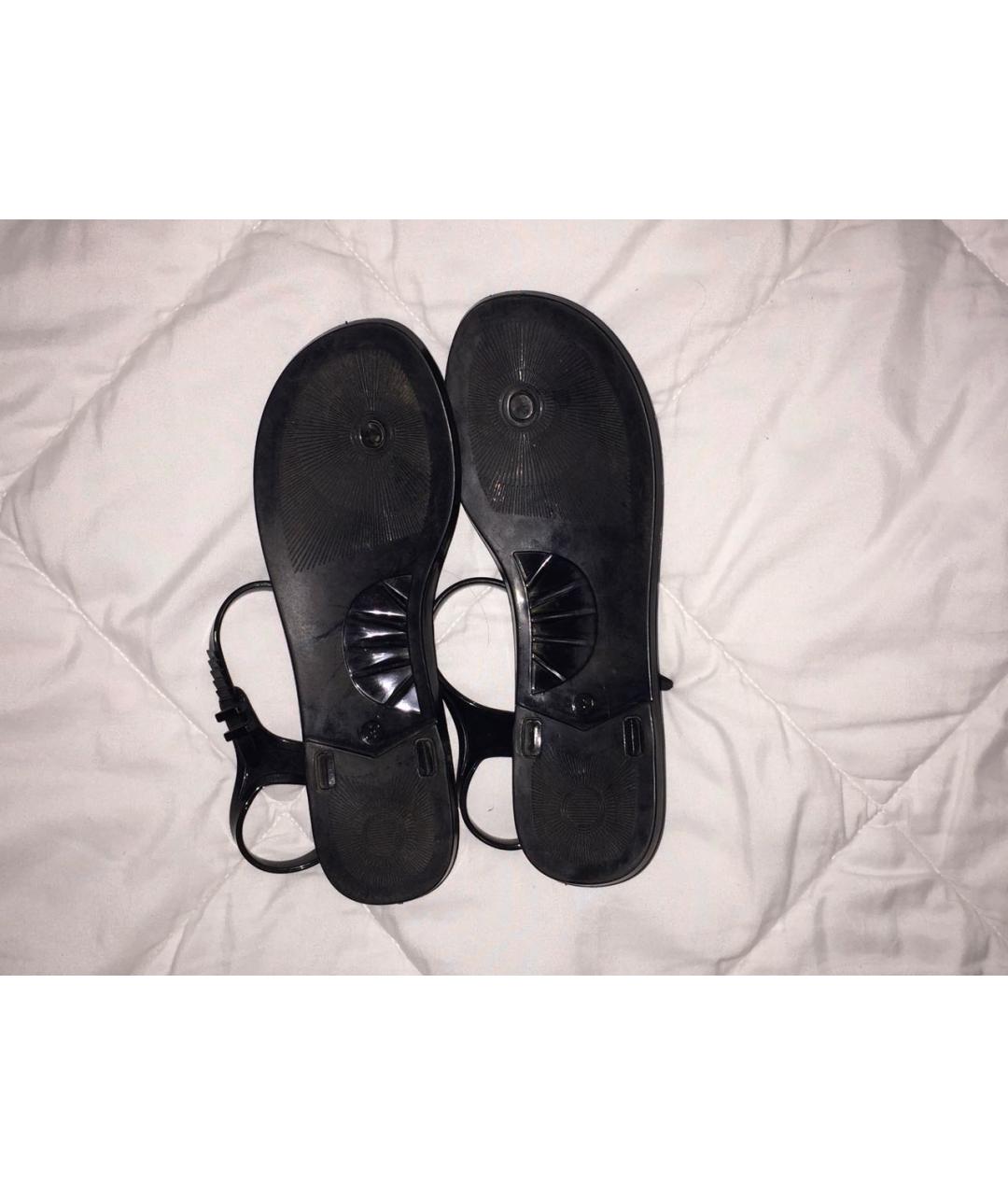 CHANEL Черные резиновые сандалии, фото 5