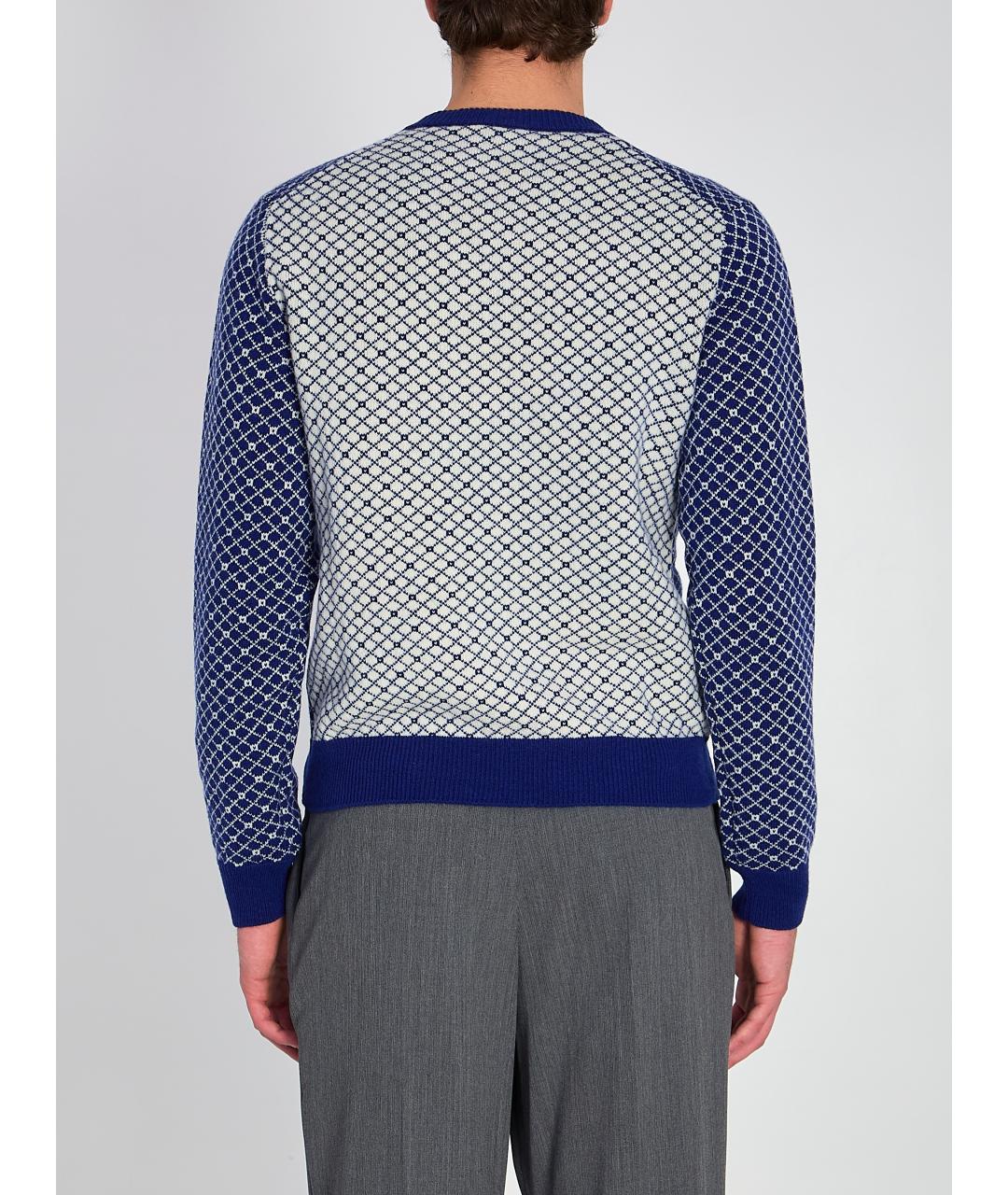 CHRISTIAN DIOR Синий шерстяной джемпер / свитер, фото 4