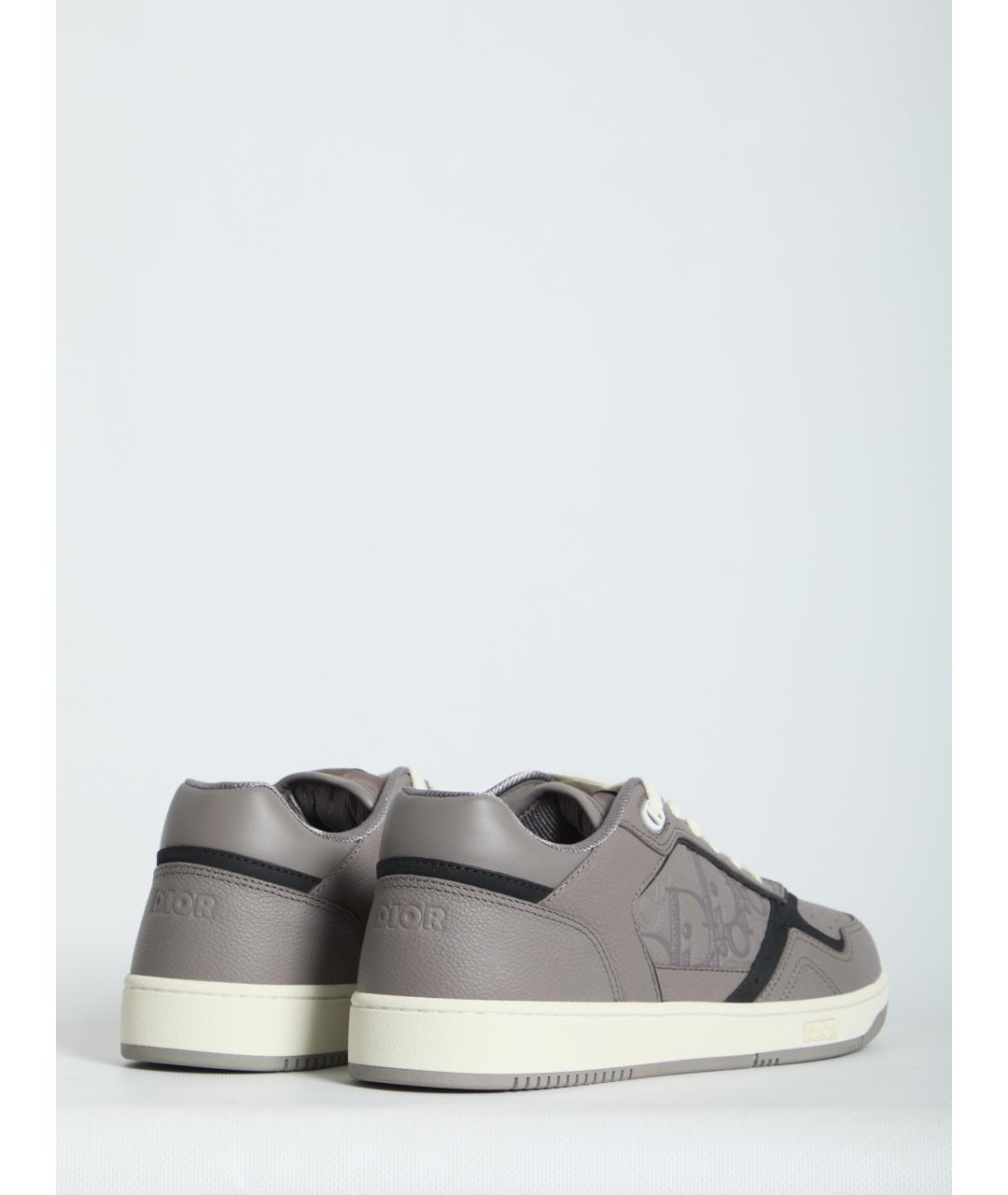 CHRISTIAN DIOR Серые кожаные низкие кроссовки / кеды, фото 3