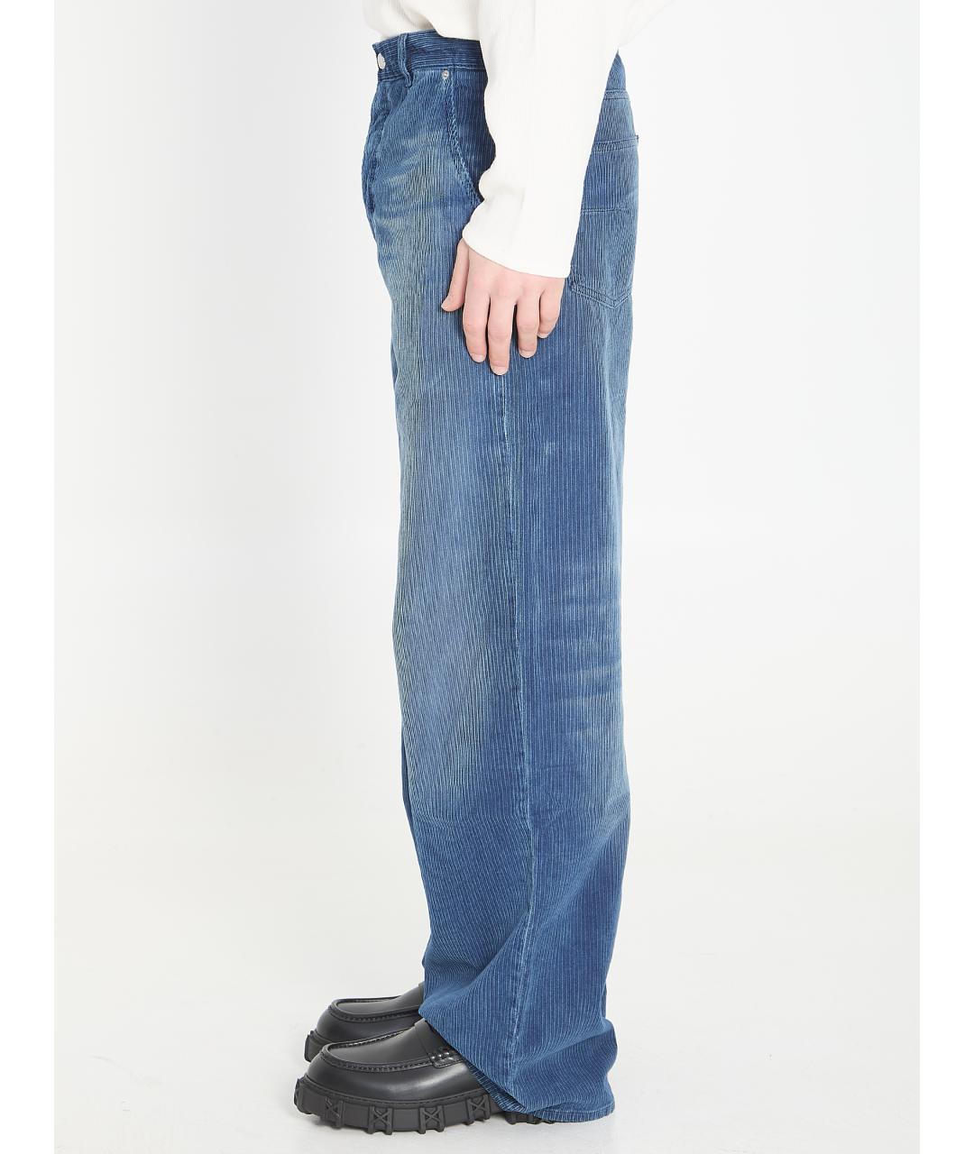 CHRISTIAN DIOR Синие хлопковые повседневные брюки, фото 3