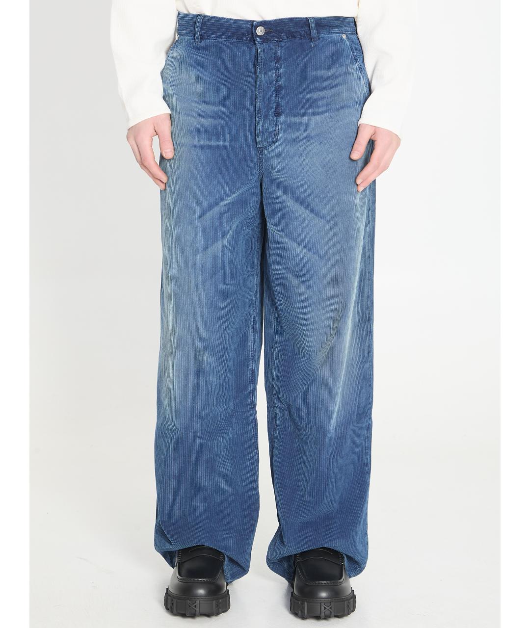 CHRISTIAN DIOR Синие хлопковые повседневные брюки, фото 5