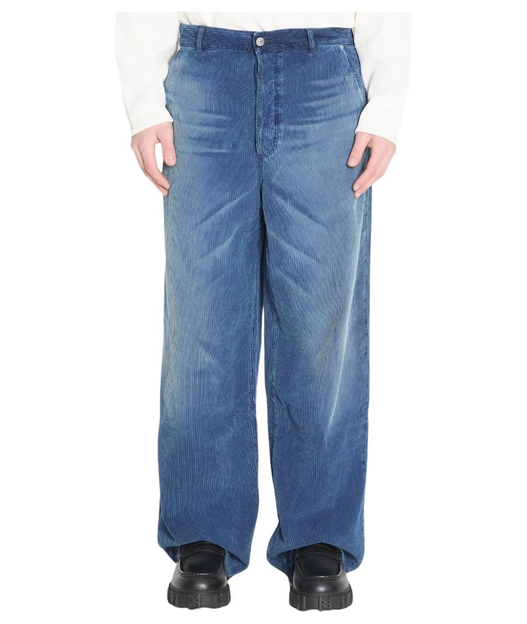 CHRISTIAN DIOR Синие хлопковые повседневные брюки, фото 1