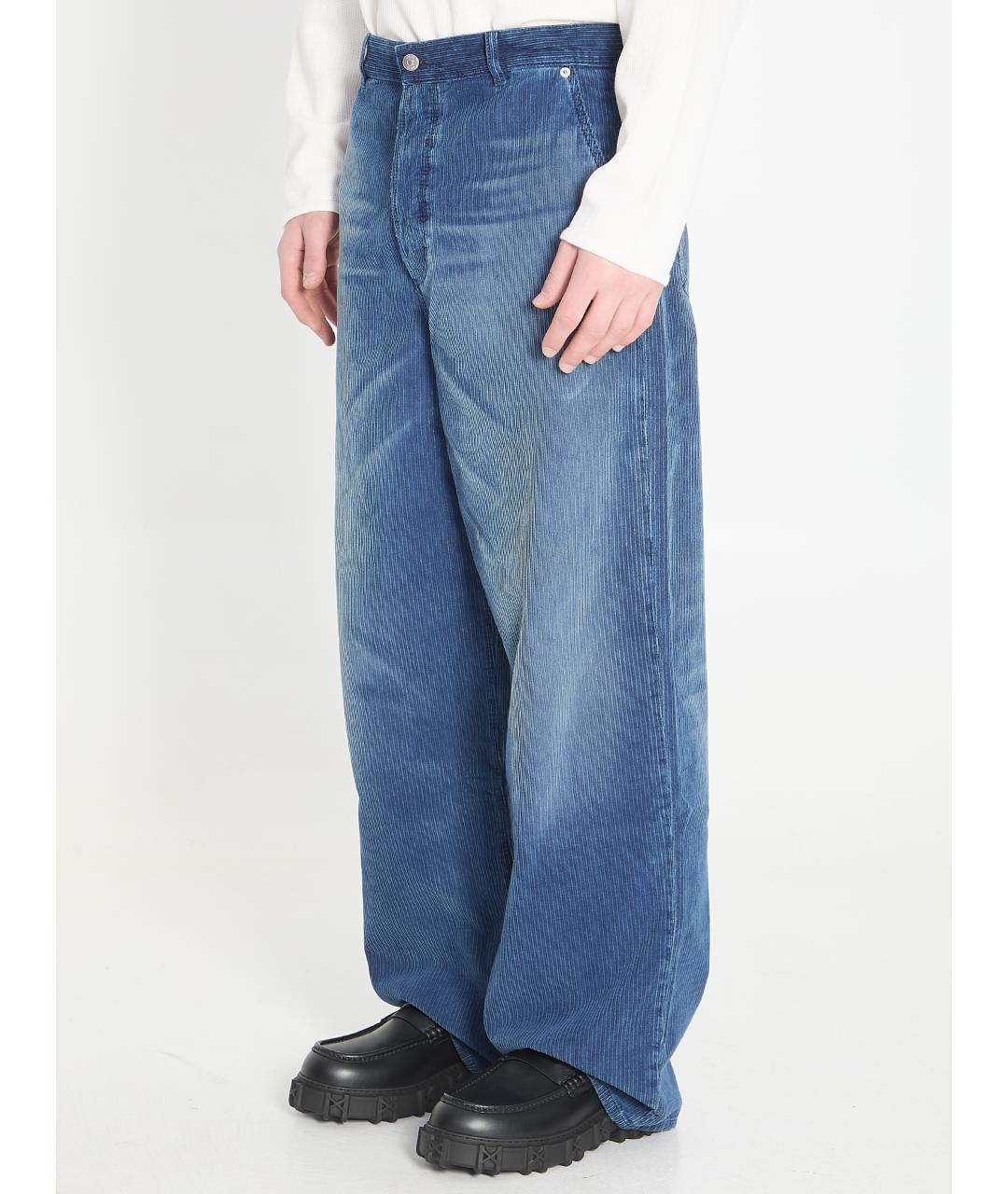 CHRISTIAN DIOR Синие хлопковые повседневные брюки, фото 2