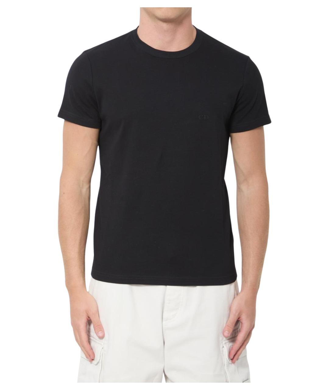 CHRISTIAN DIOR Черная хлопковая футболка, фото 1