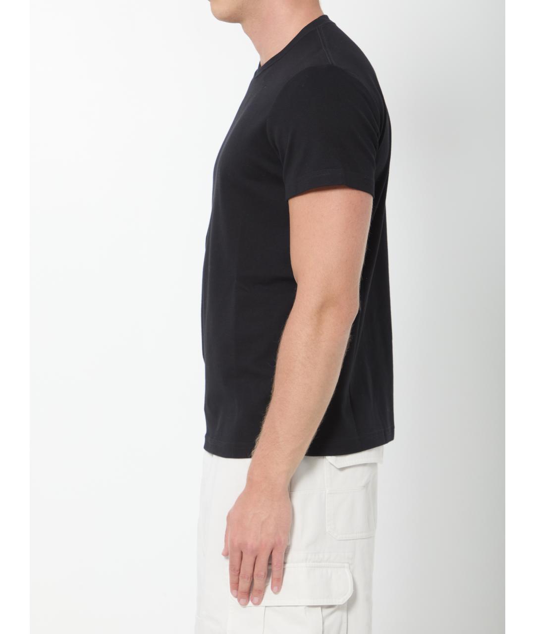 CHRISTIAN DIOR Черная хлопковая футболка, фото 3