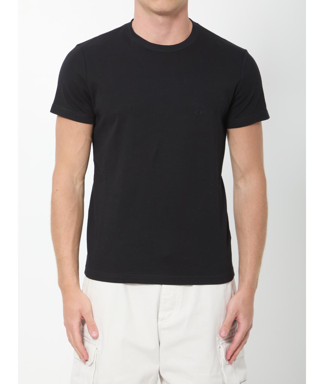 CHRISTIAN DIOR Черная хлопковая футболка, фото 5