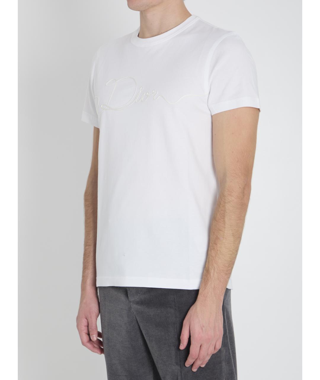 CHRISTIAN DIOR Белая хлопковая футболка, фото 2