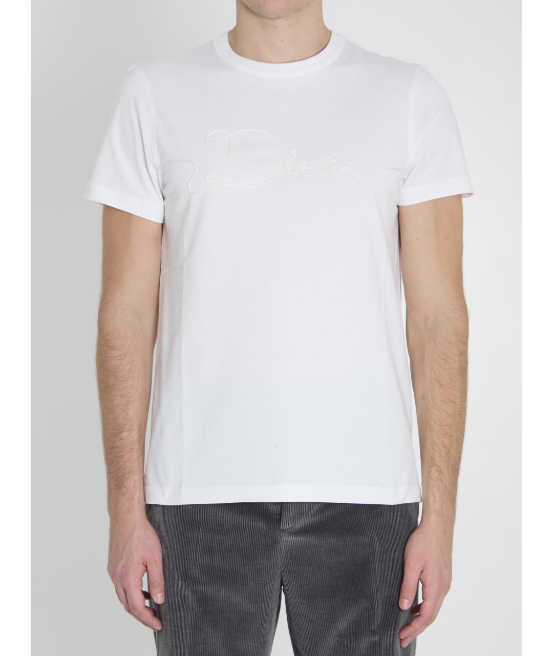 CHRISTIAN DIOR Белая хлопковая футболка, фото 5