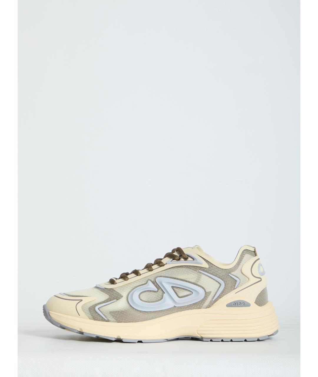 CHRISTIAN DIOR Бежевые синтетические низкие кроссовки / кеды, фото 4