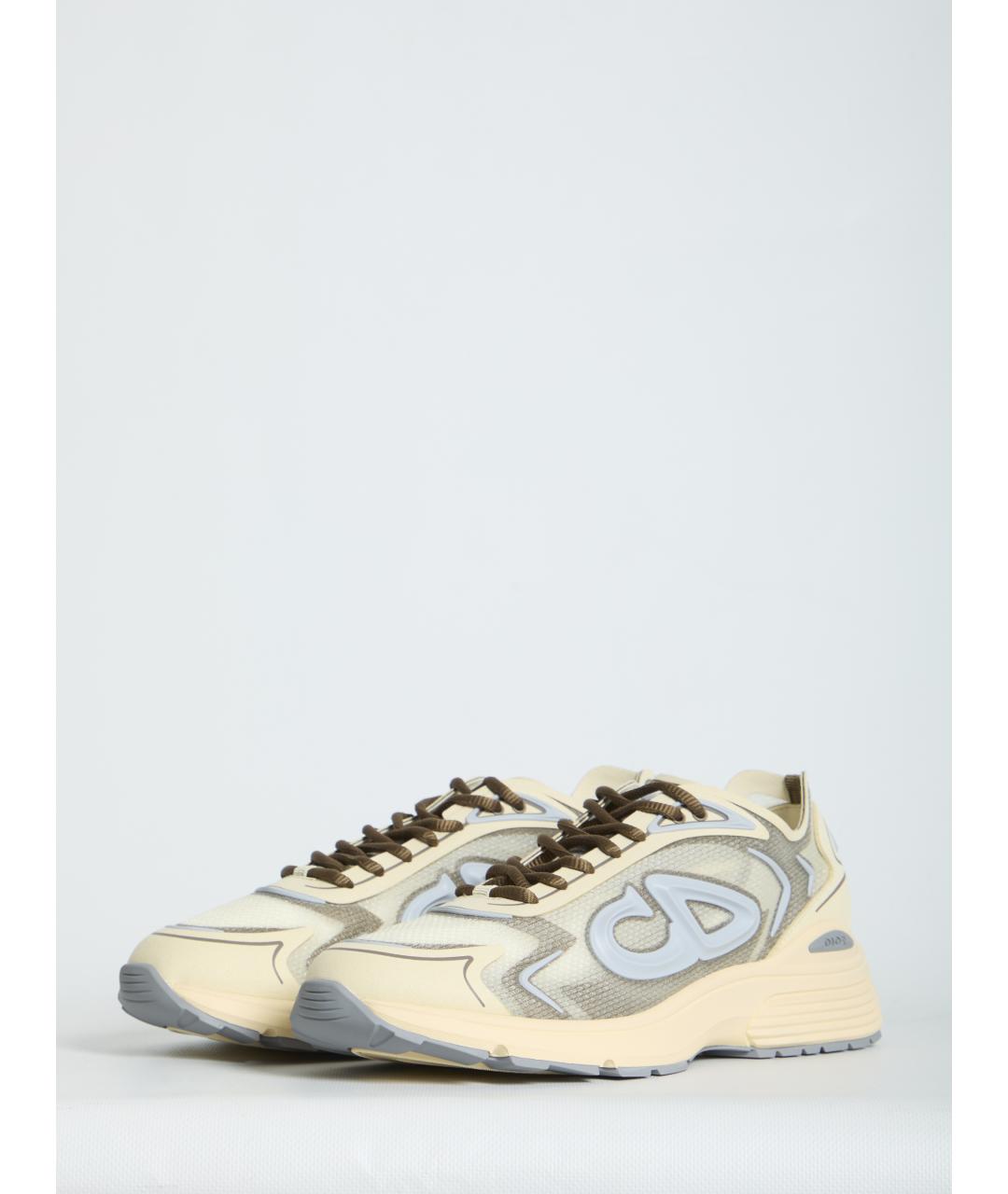 CHRISTIAN DIOR Бежевые синтетические низкие кроссовки / кеды, фото 2