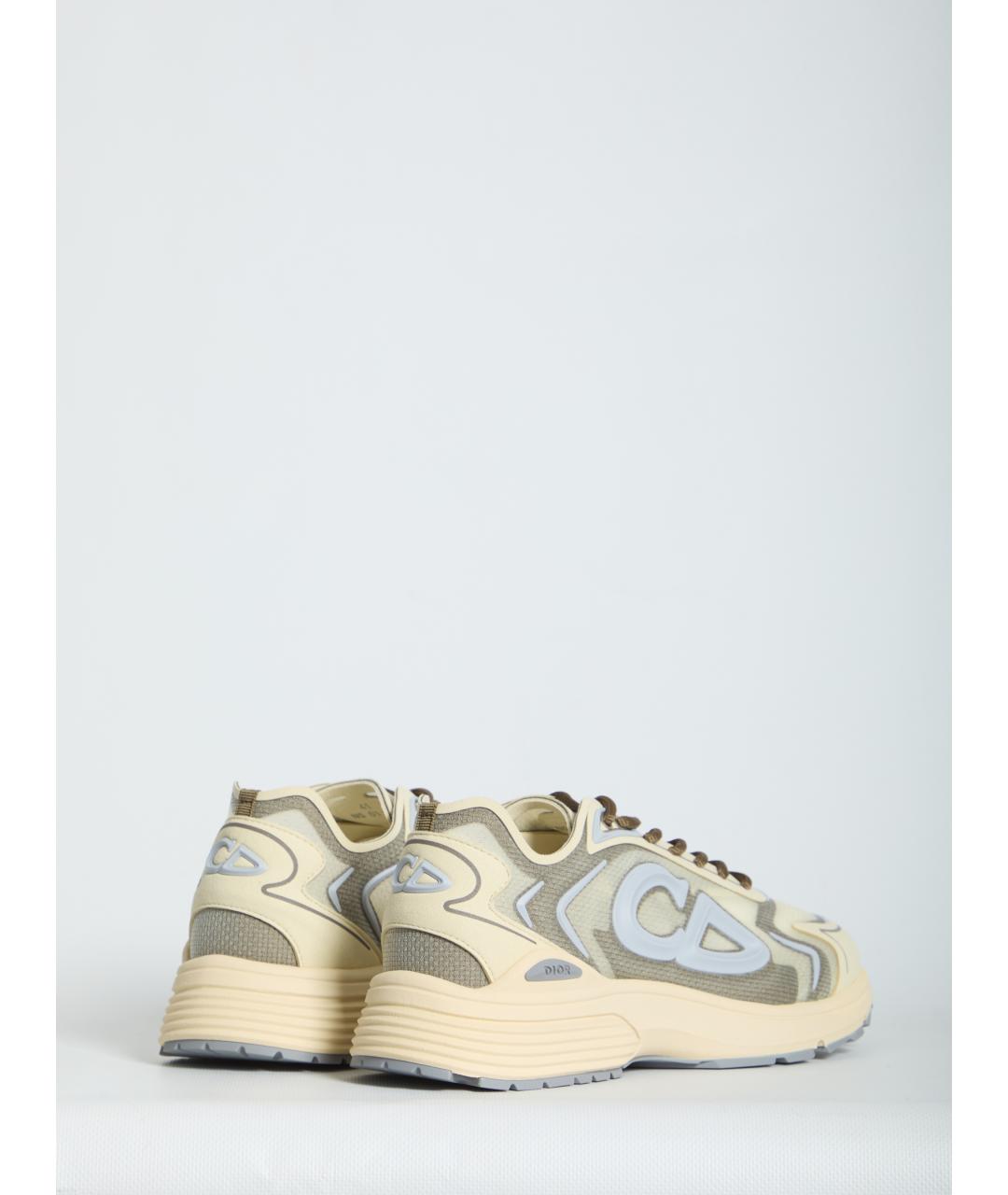 CHRISTIAN DIOR Бежевые синтетические низкие кроссовки / кеды, фото 3