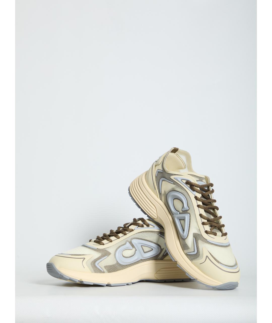 CHRISTIAN DIOR Бежевые синтетические низкие кроссовки / кеды, фото 5