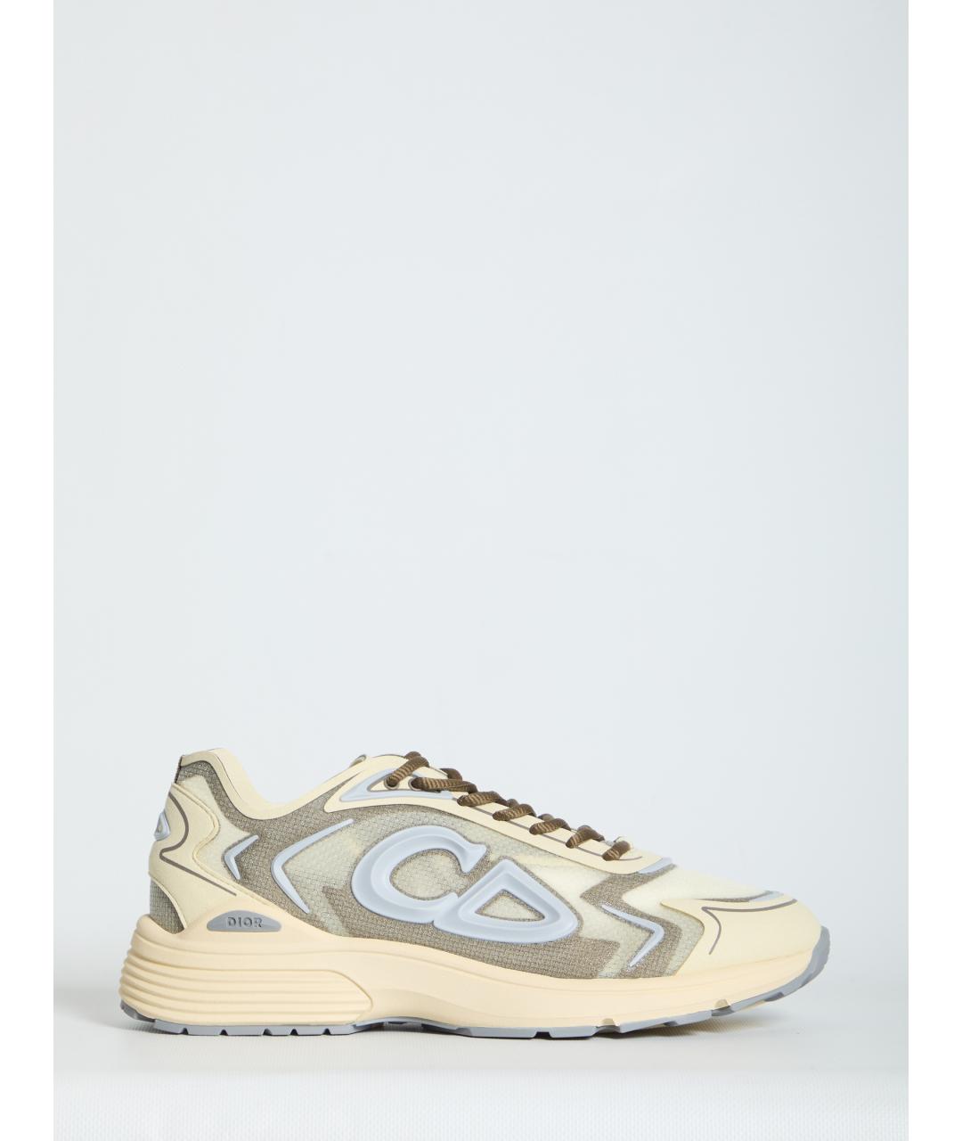 CHRISTIAN DIOR Бежевые синтетические низкие кроссовки / кеды, фото 6