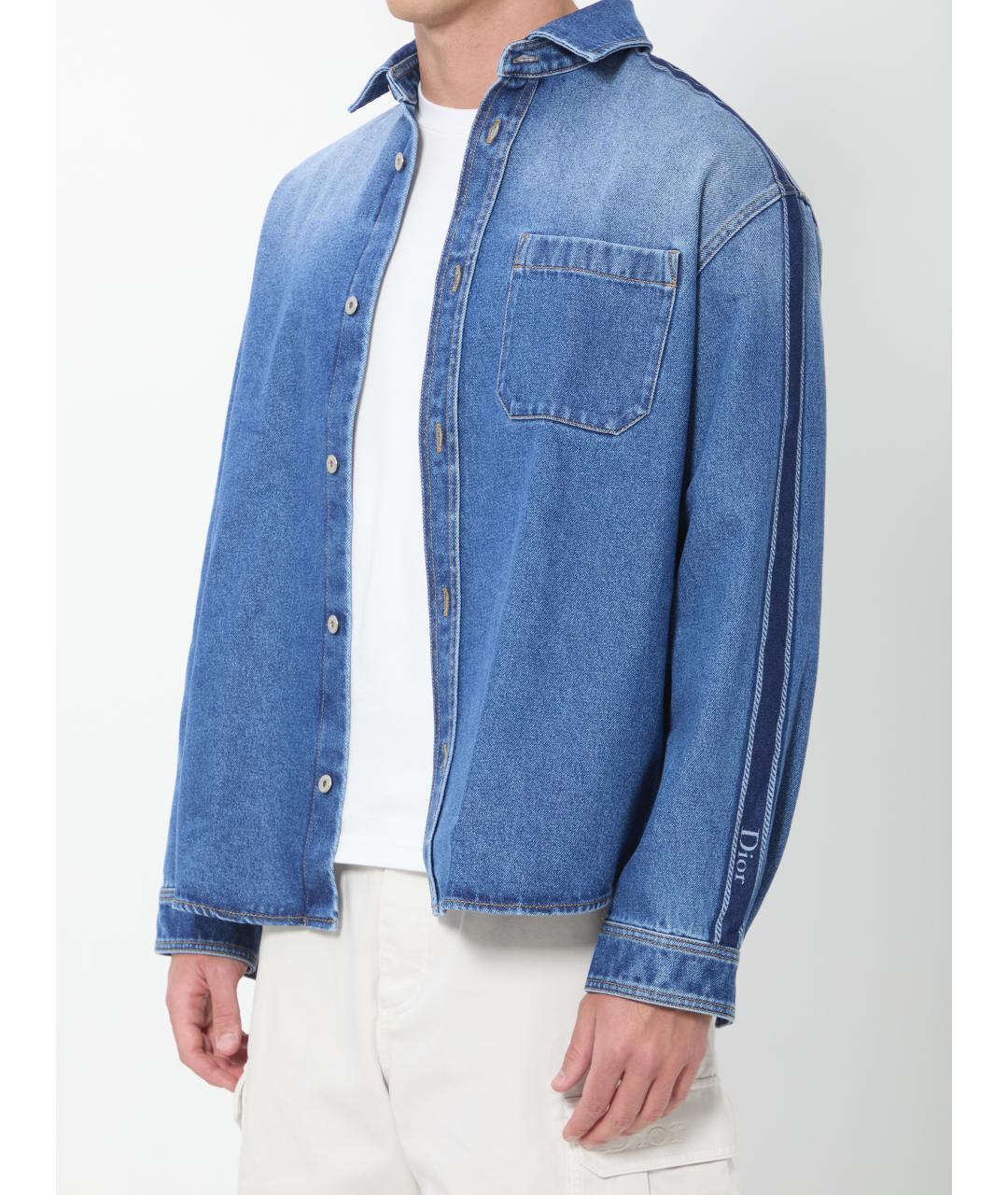 CHRISTIAN DIOR Синяя хлопковая куртка, фото 2