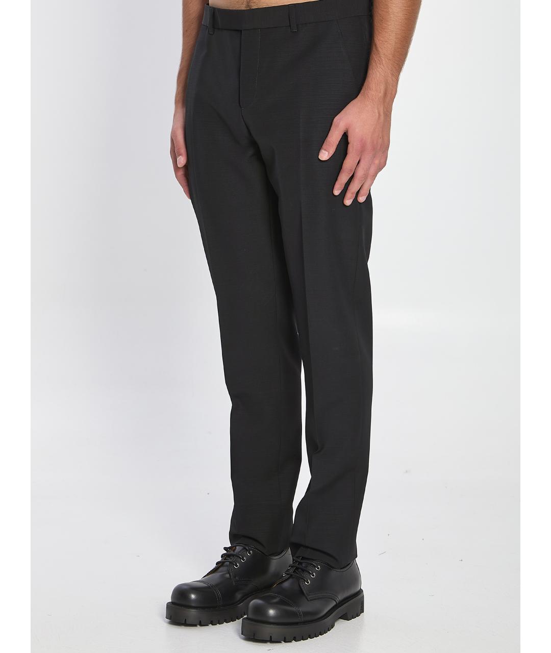 CHRISTIAN DIOR Черные шерстяные повседневные брюки, фото 2