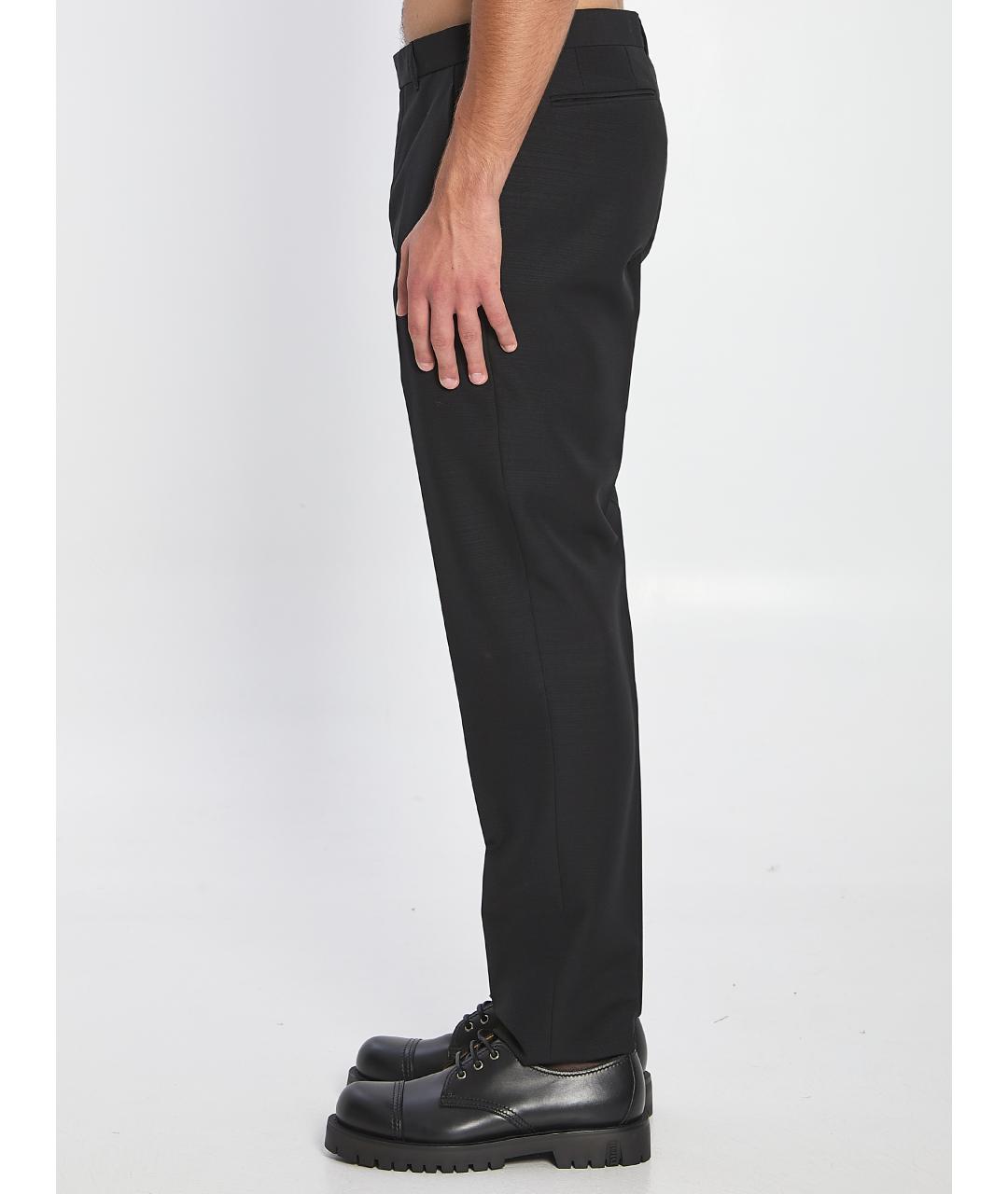 CHRISTIAN DIOR Черные шерстяные повседневные брюки, фото 3