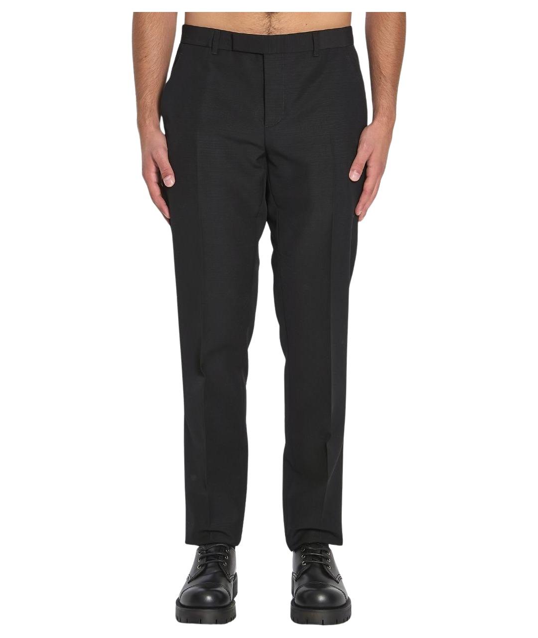 CHRISTIAN DIOR Черные шерстяные повседневные брюки, фото 1