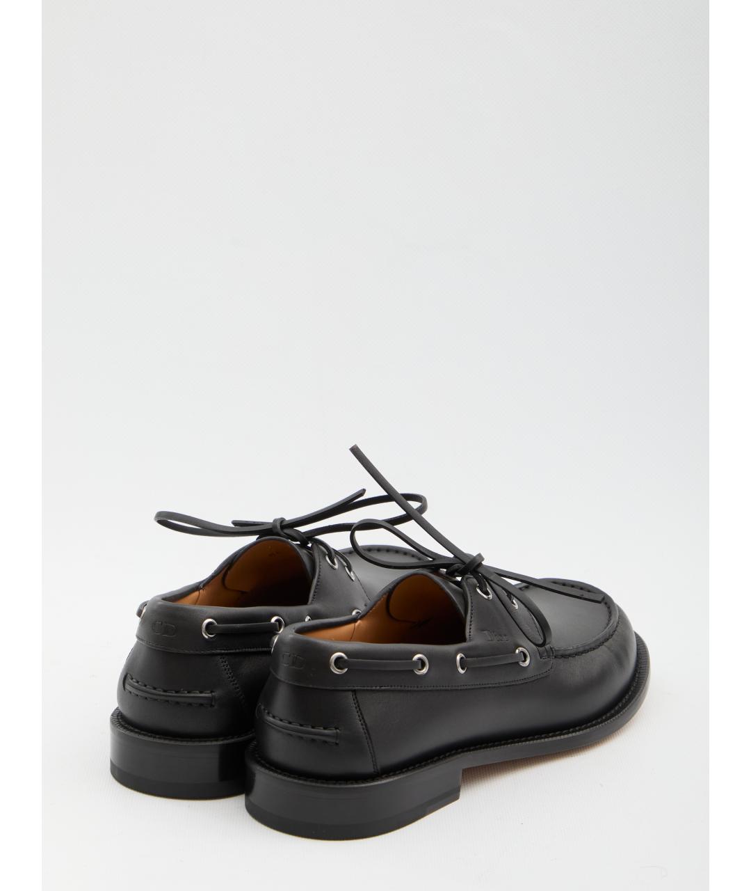 CHRISTIAN DIOR Черные кожаные лоферы, фото 3