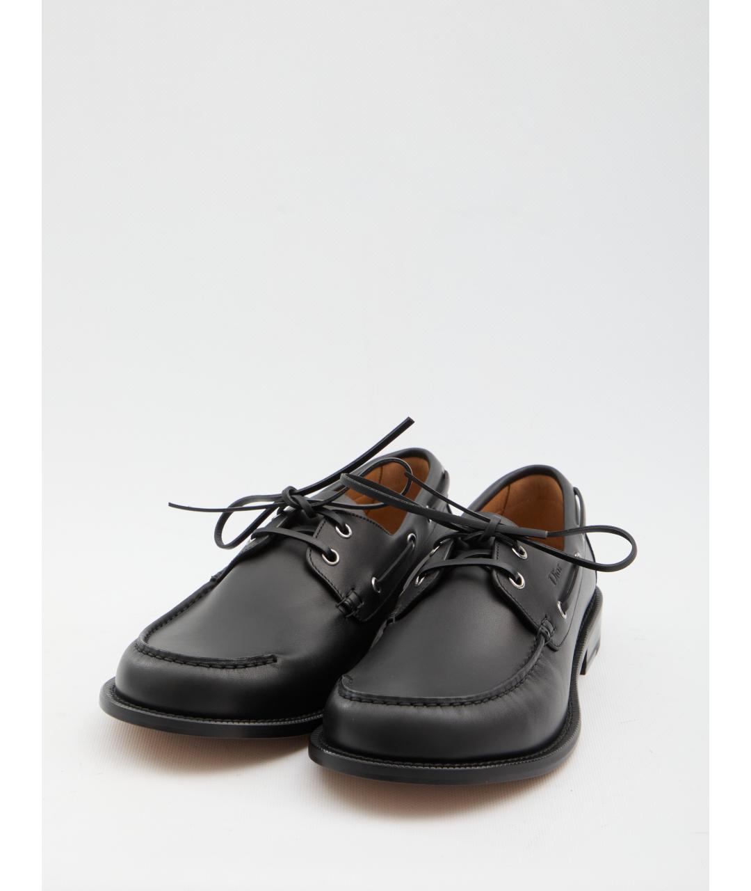 CHRISTIAN DIOR Черные кожаные лоферы, фото 2