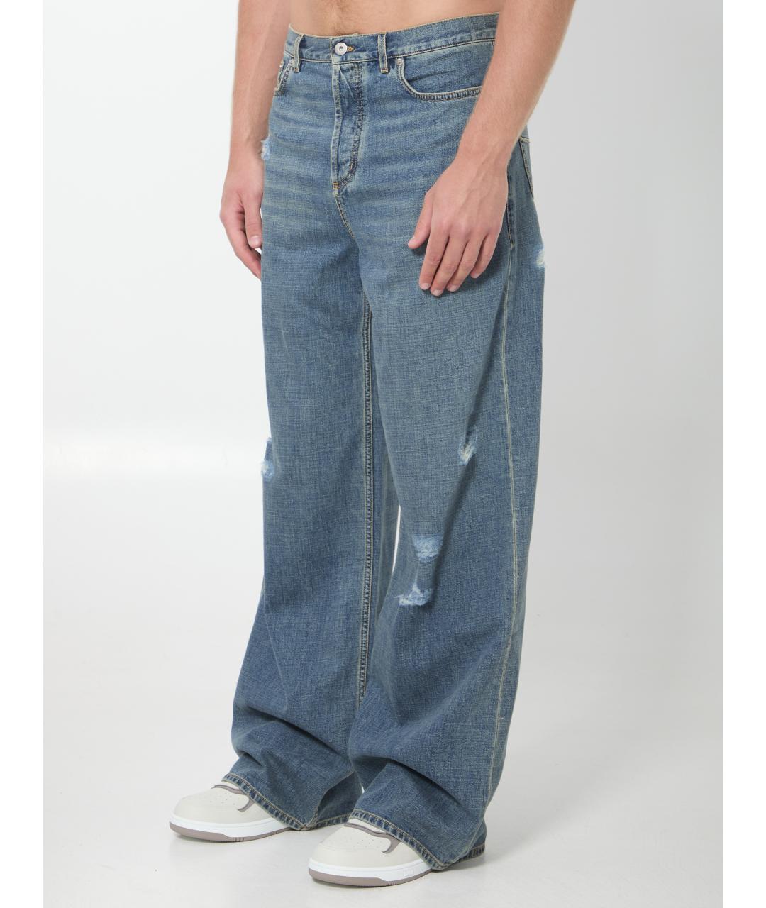 CHRISTIAN DIOR Синие хлопковые прямые джинсы, фото 2