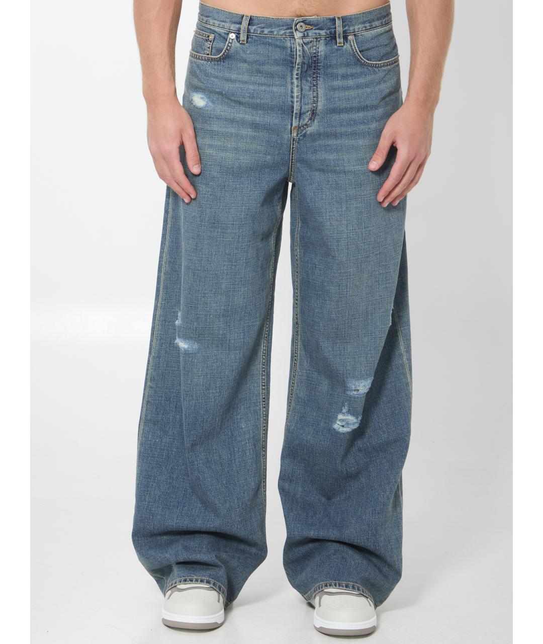 CHRISTIAN DIOR Синие хлопковые прямые джинсы, фото 5