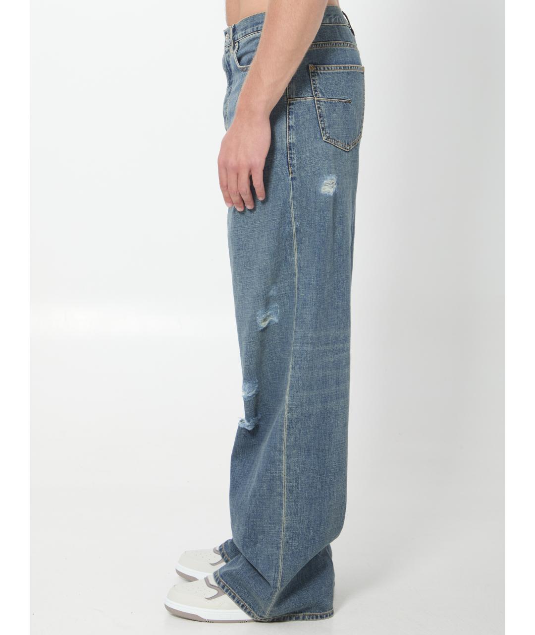 CHRISTIAN DIOR Синие хлопковые прямые джинсы, фото 3