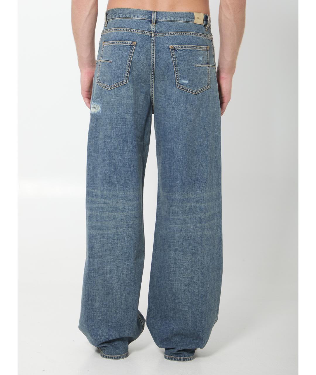CHRISTIAN DIOR Синие хлопковые прямые джинсы, фото 4