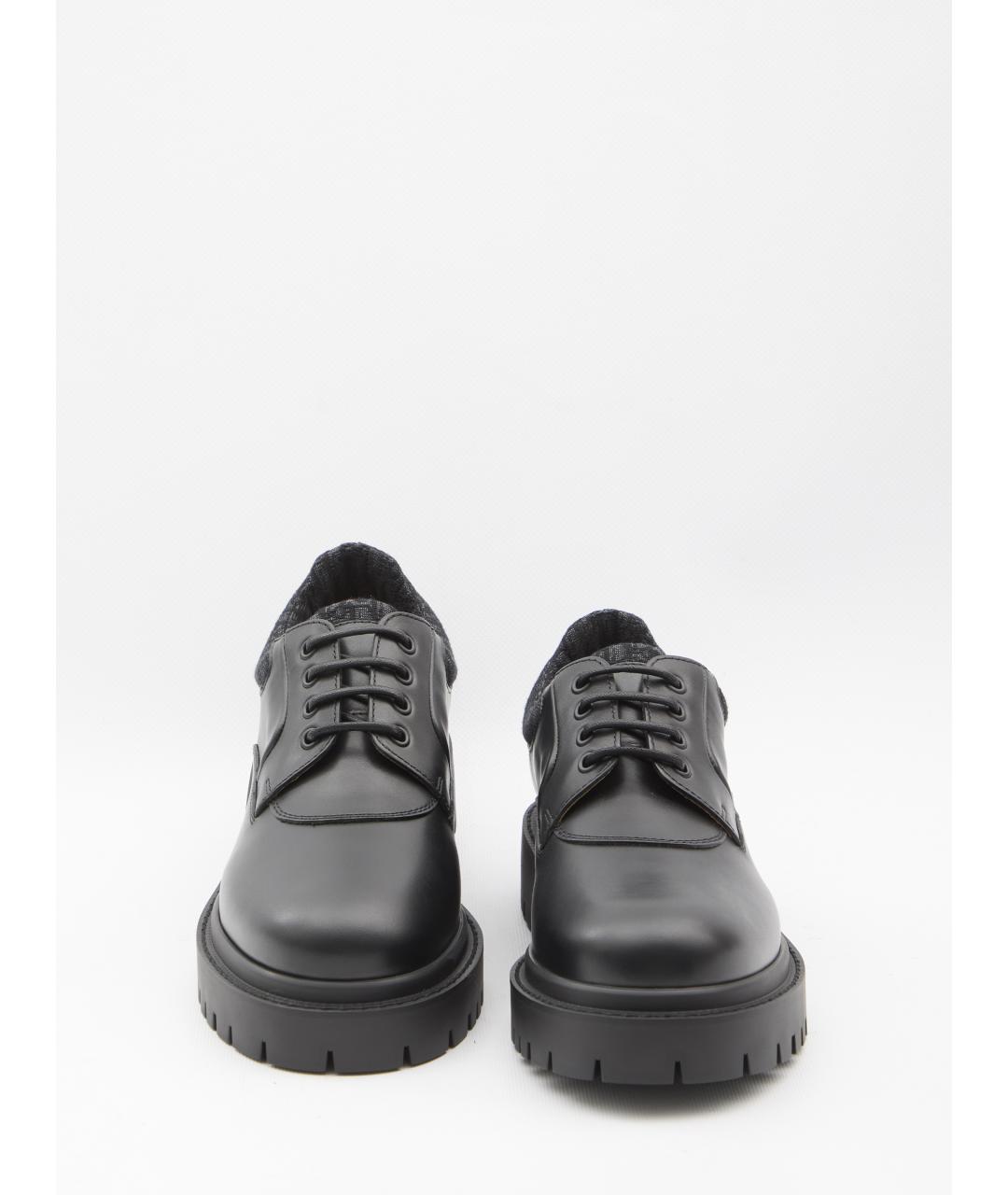 CHRISTIAN DIOR Черные кожаные низкие ботинки, фото 5