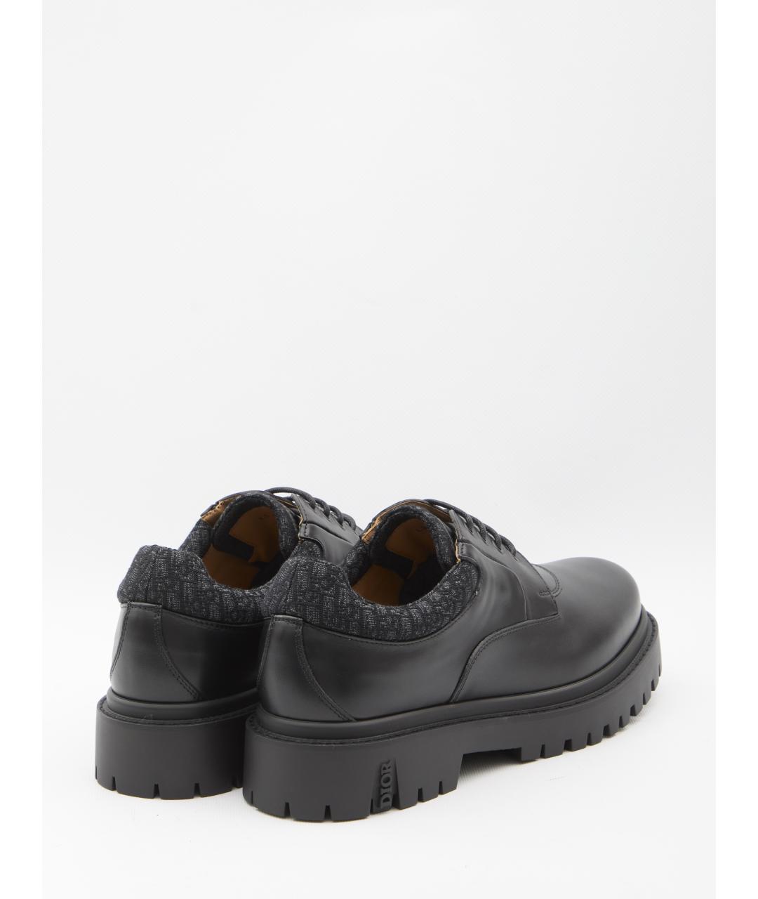 CHRISTIAN DIOR Черные кожаные низкие ботинки, фото 3
