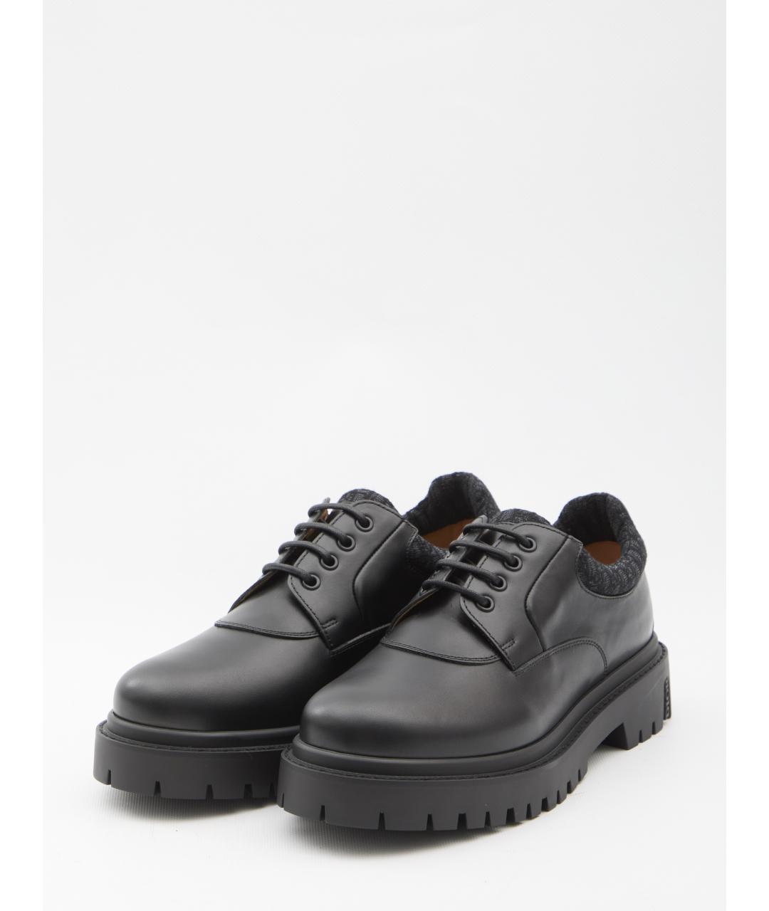 CHRISTIAN DIOR Черные кожаные низкие ботинки, фото 2