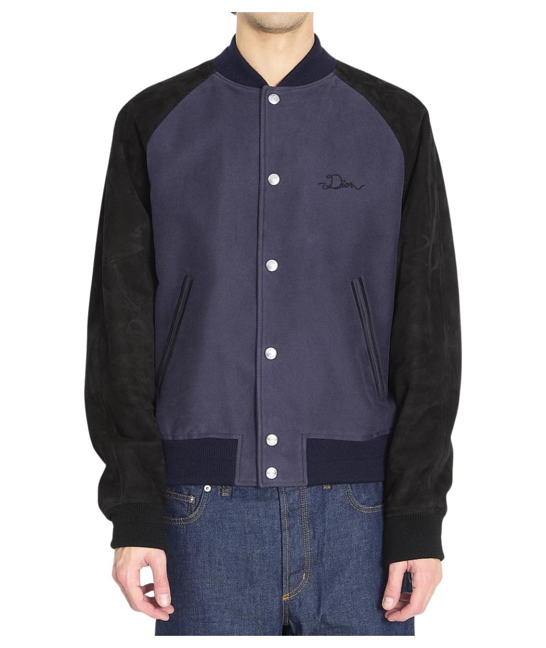 CHRISTIAN DIOR Синяя кожаная куртка, фото 1