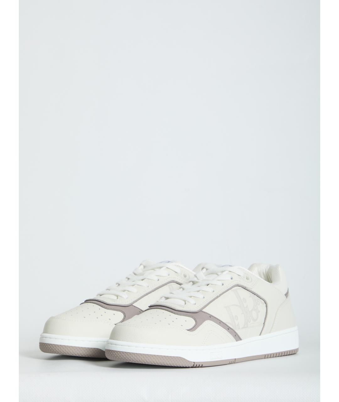 CHRISTIAN DIOR Белые кожаные низкие кроссовки / кеды, фото 2