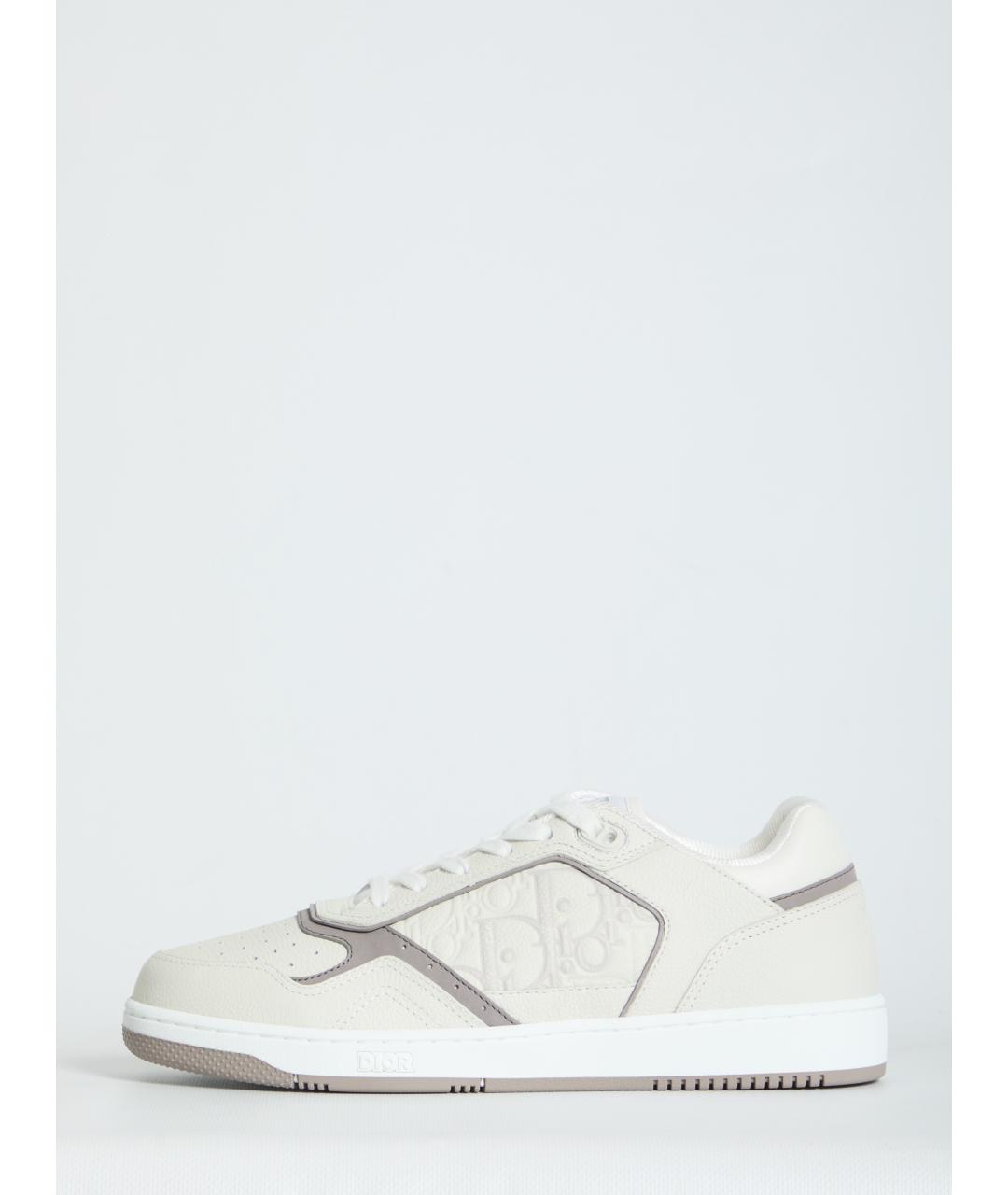 CHRISTIAN DIOR Белые кожаные низкие кроссовки / кеды, фото 4