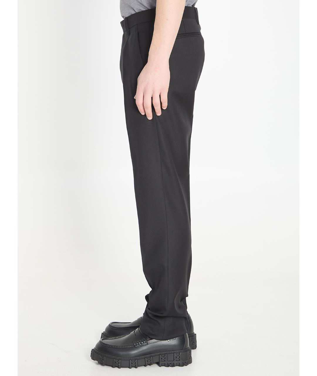 CHRISTIAN DIOR Черные шерстяные повседневные брюки, фото 3