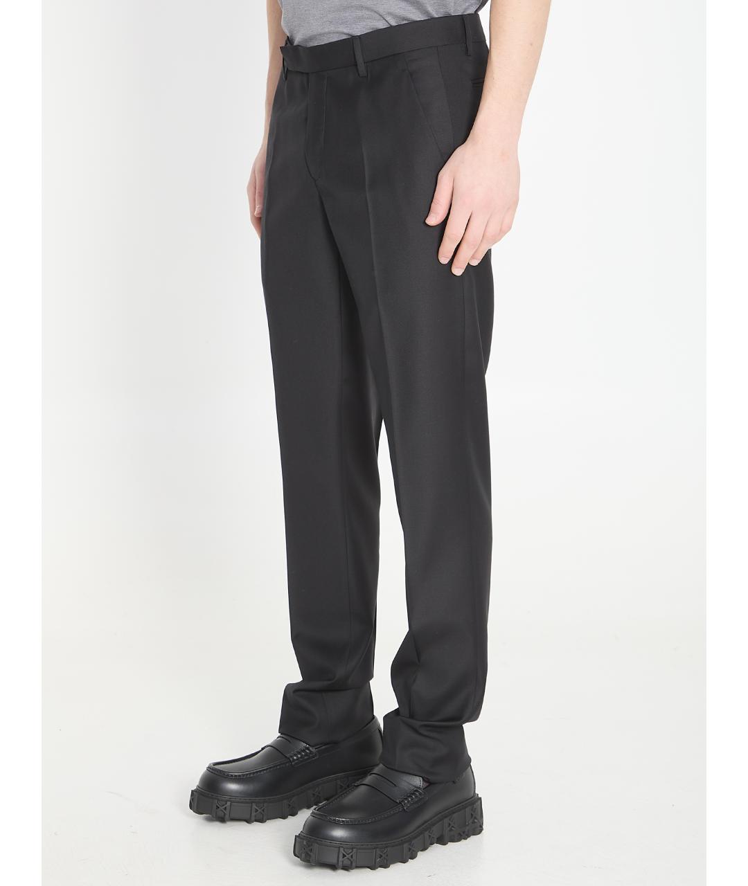 CHRISTIAN DIOR Черные шерстяные повседневные брюки, фото 2