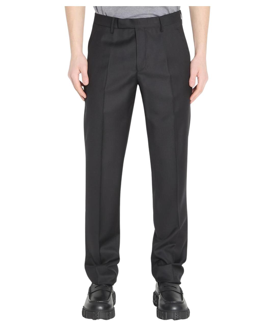 CHRISTIAN DIOR Черные шерстяные повседневные брюки, фото 1