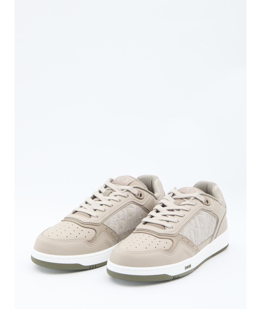 CHRISTIAN DIOR Бежевые кожаные низкие кроссовки / кеды, фото 2