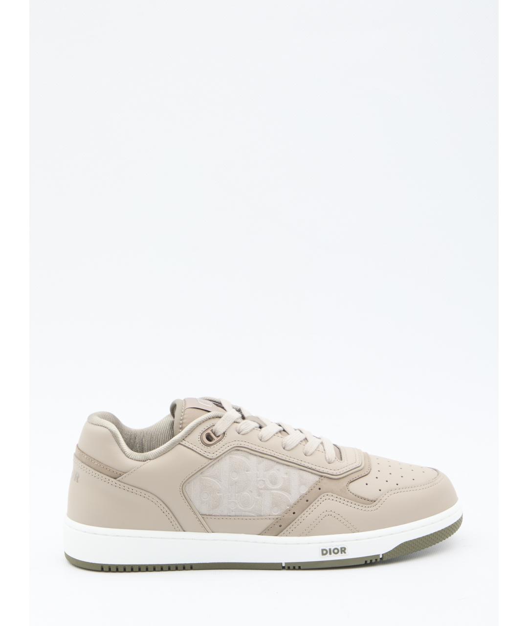 CHRISTIAN DIOR Бежевые кожаные низкие кроссовки / кеды, фото 6