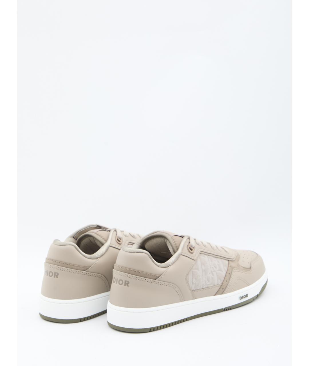 CHRISTIAN DIOR Бежевые кожаные низкие кроссовки / кеды, фото 3