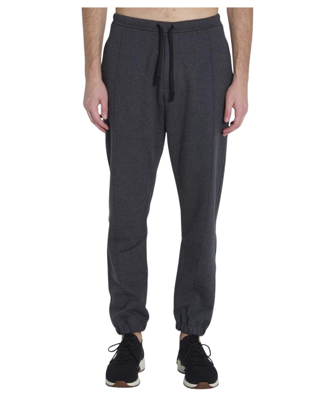 CHRISTIAN DIOR Антрацитовые хлопковые повседневные брюки, фото 1