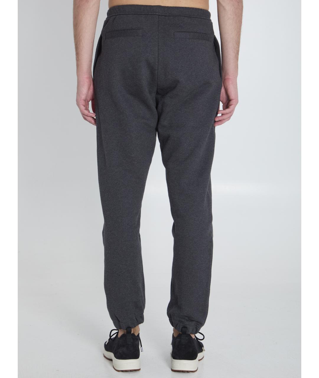 CHRISTIAN DIOR Антрацитовые хлопковые повседневные брюки, фото 4