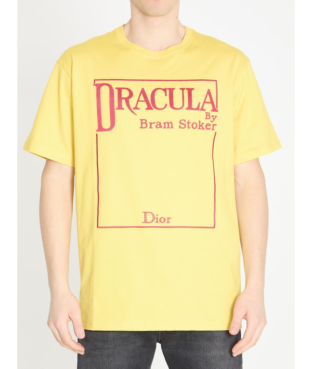 CHRISTIAN DIOR Желтая хлопковая футболка, фото 5