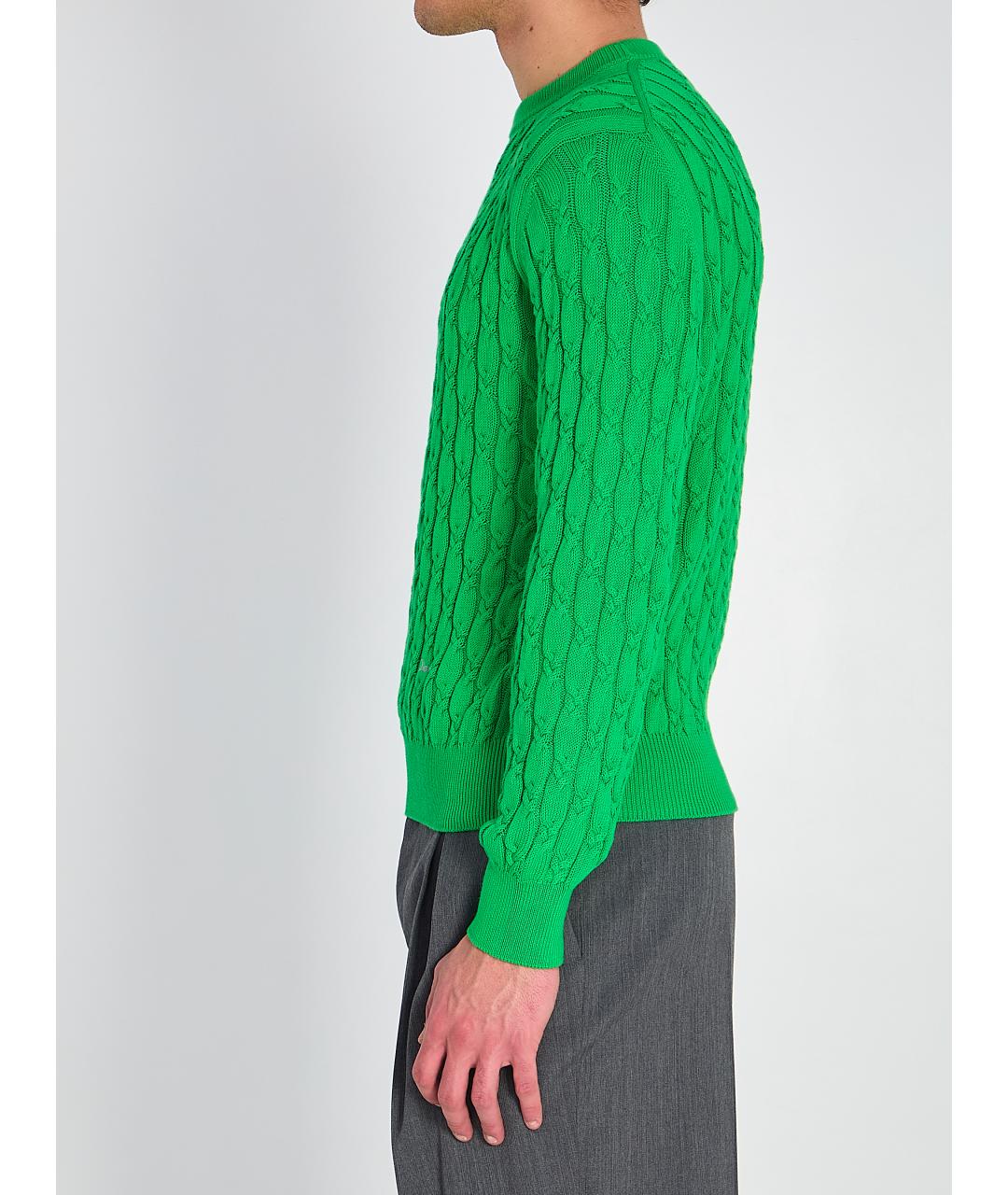 CHRISTIAN DIOR Зеленый хлопковый джемпер / свитер, фото 3