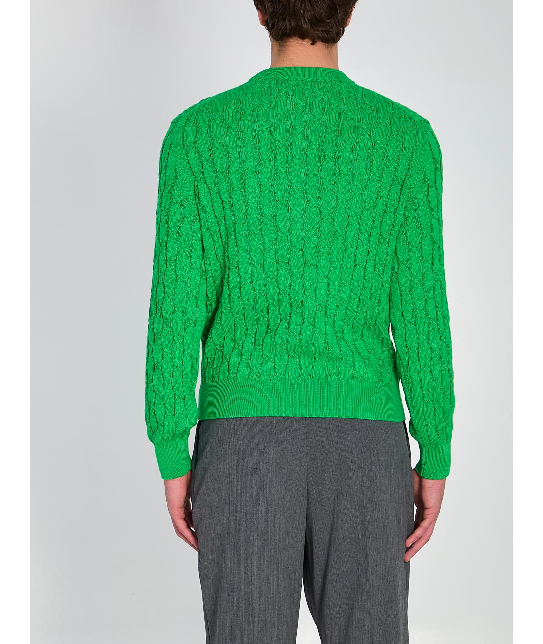 CHRISTIAN DIOR Зеленый хлопковый джемпер / свитер, фото 4