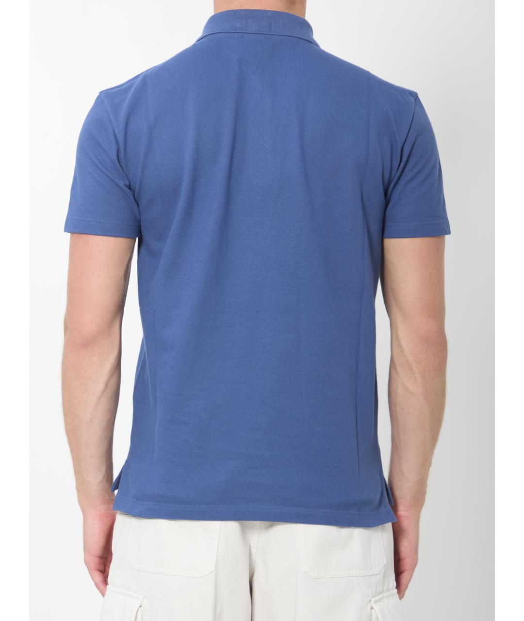 CHRISTIAN DIOR Синее хлопковое поло с коротким рукавом, фото 4