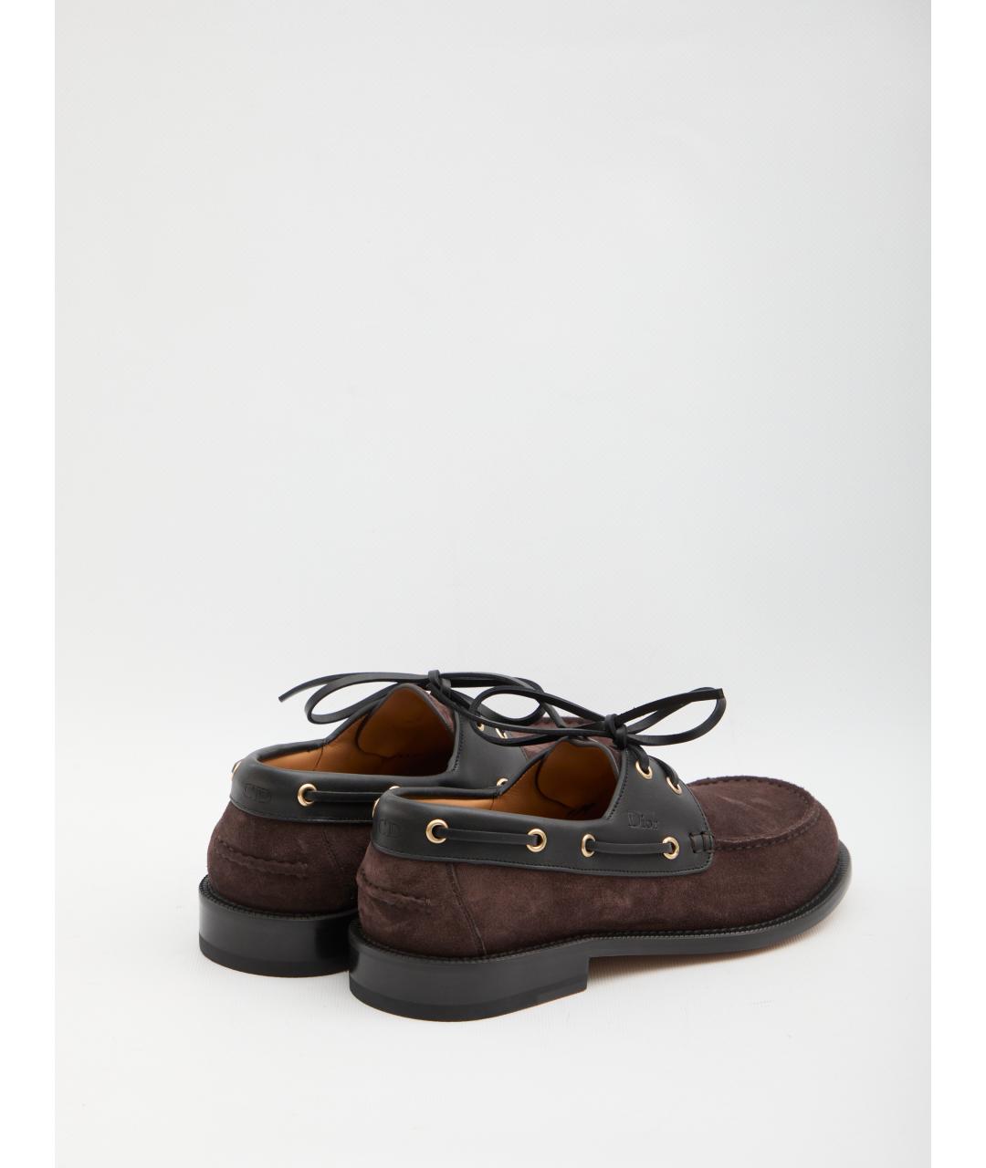 CHRISTIAN DIOR Коричневые замшевые лоферы, фото 3